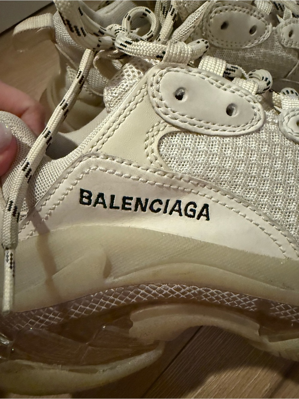 Balenciaga Cream and Off-White Chunky Sneaker